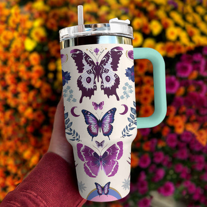 Butterfly 40 Oz Shineful™ Tumbler Gorgeous Mn8 Turquoise Blue 40Oz