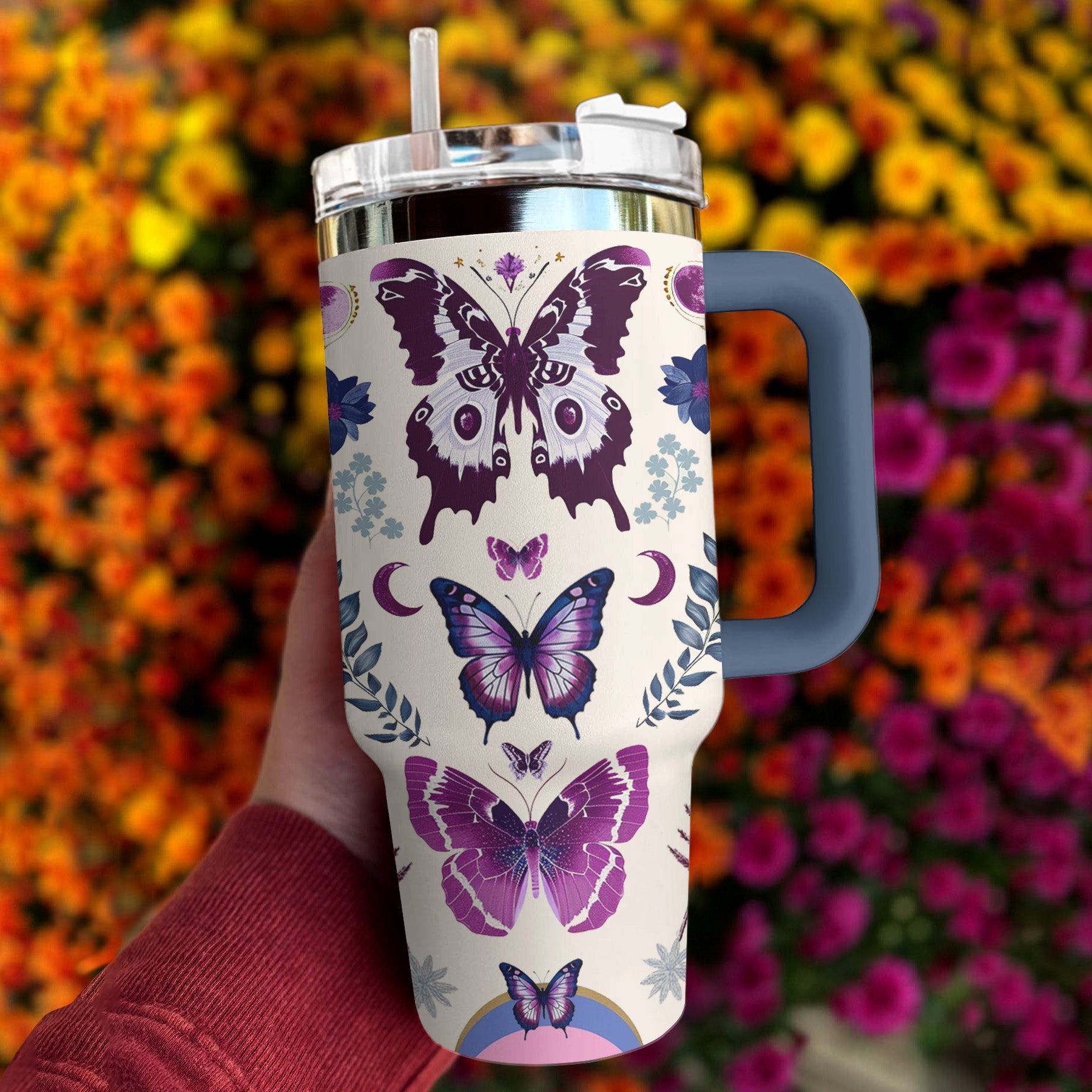 Butterfly 40 Oz Shineful™ Tumbler Gorgeous Mn8 Navy 40Oz