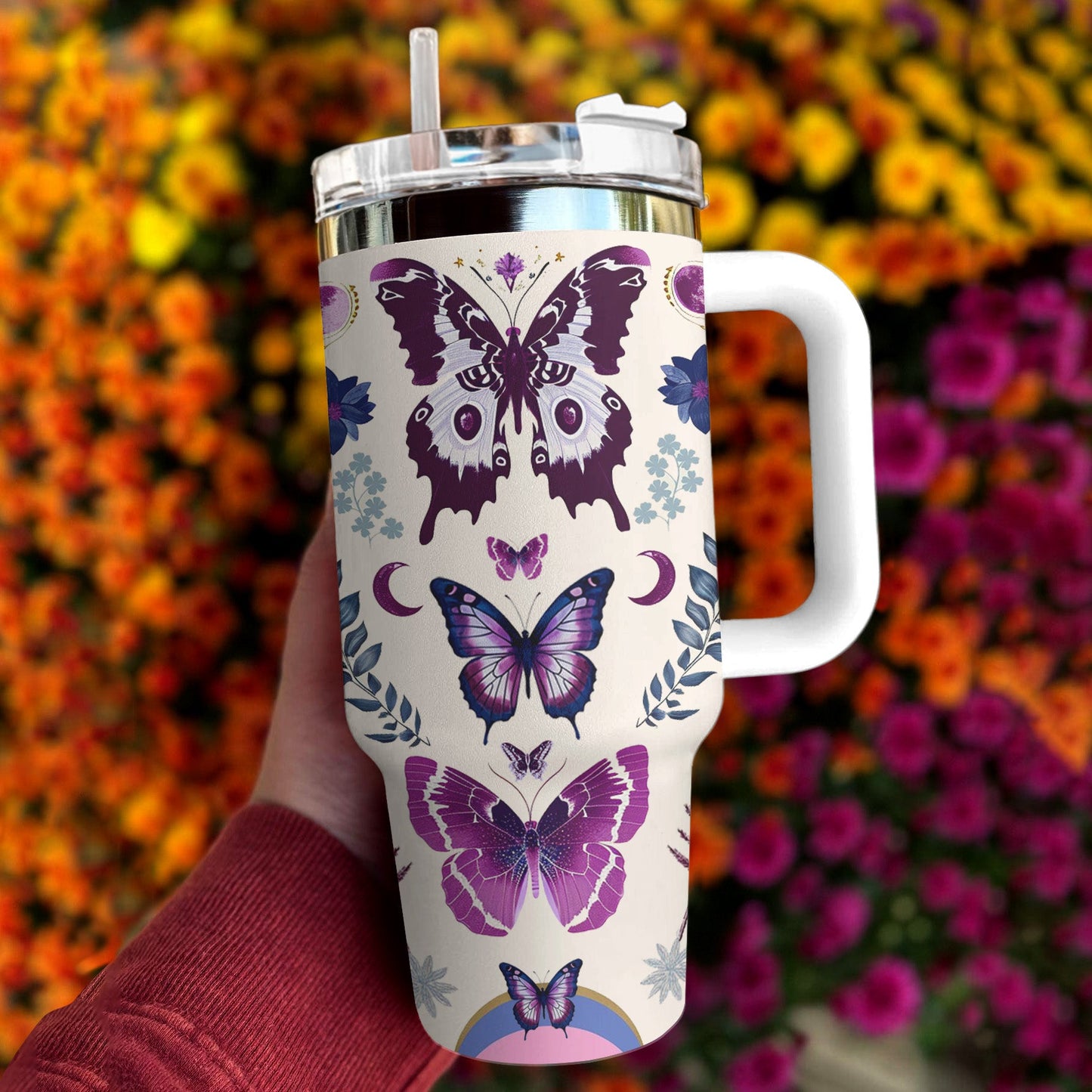 Butterfly 40 Oz Shineful™ Tumbler Gorgeous Mn8 White 40Oz