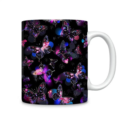 Tasse en céramique brillante Papillon étincelant