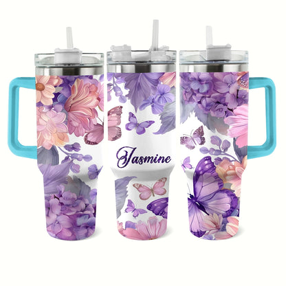 Shineful Tumbler Personalized Butterfly Blossom Haven