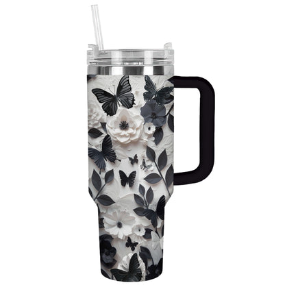 Shineful Tumbler Butterfly Monochrome Elegance