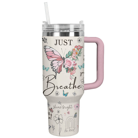 Positive Inspiration 40 Oz Shineful™ Tumbler Just Breath Mn8 40Oz