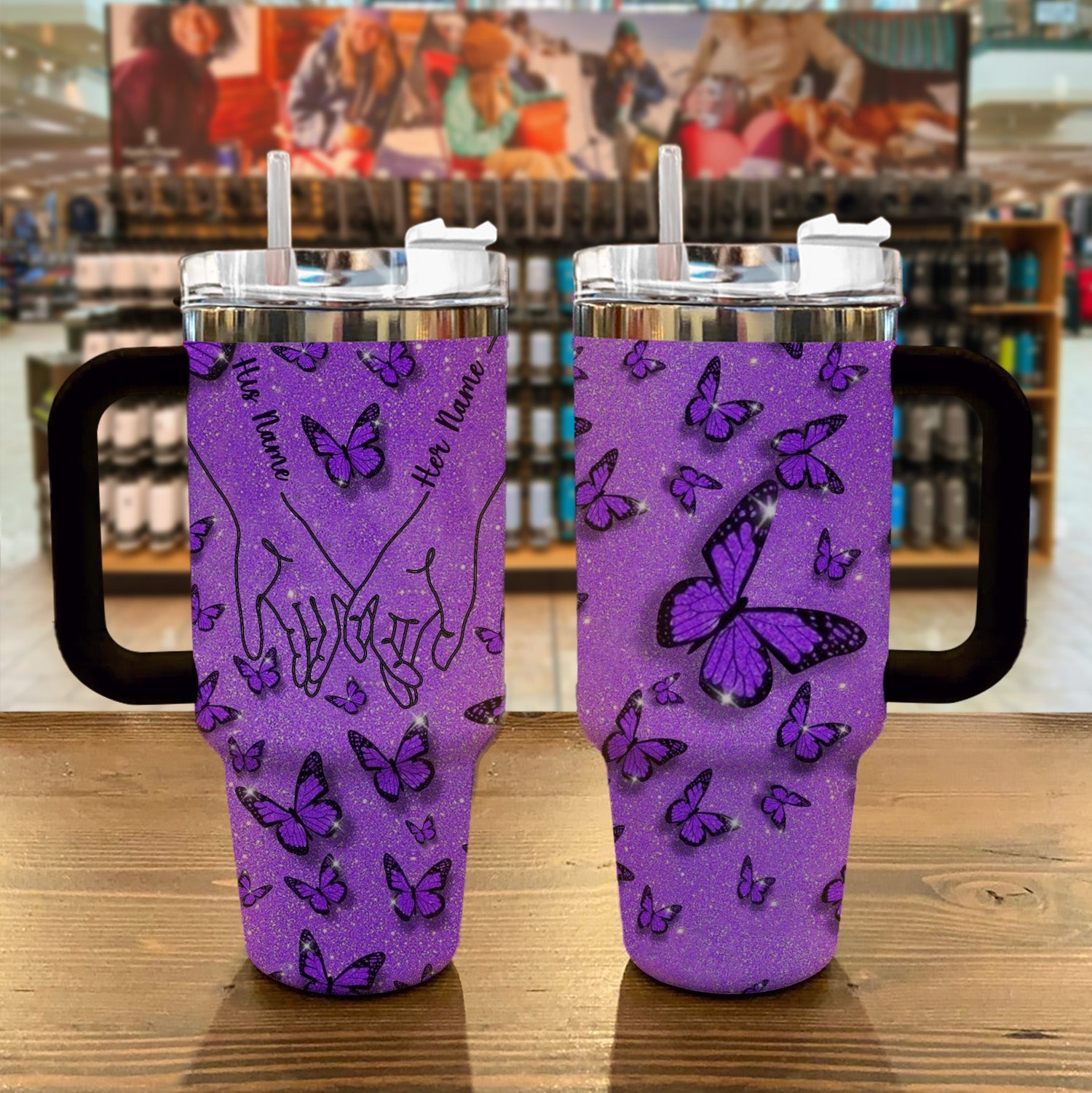 Butterfly 40 Oz Shineful™ Tumbler Personalized Together Forever Mn8 40Oz