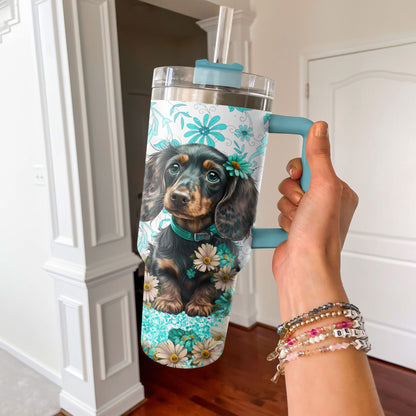 Dachshund Shineful Tumbler 40/30oz Doxie Blossom