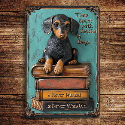 Shineful 2D Metal Sign Book Pup