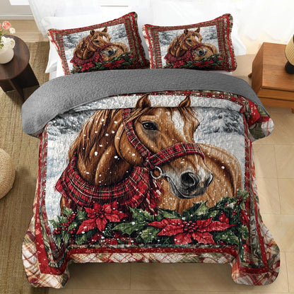 Shineful All Season Quilt 3-Piece Set -  Rustic Elegance Horse