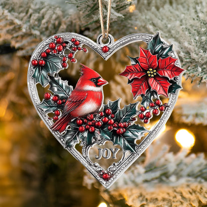 Shineful 2D Acrylic Ornament - Heartfelt Cardinal Joy