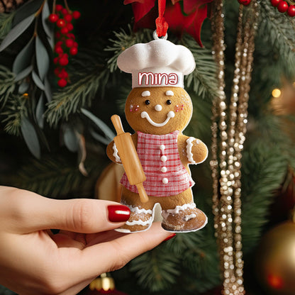 Ornement en acrylique 2D personnalisé et brillant, Gingerbread Masterchef