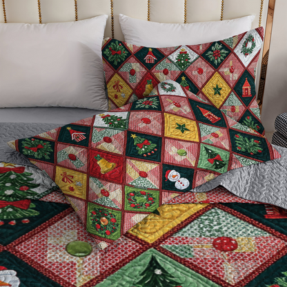 Shineful All Season Quilt 3-Piece Set - Festive Harmony Quilt