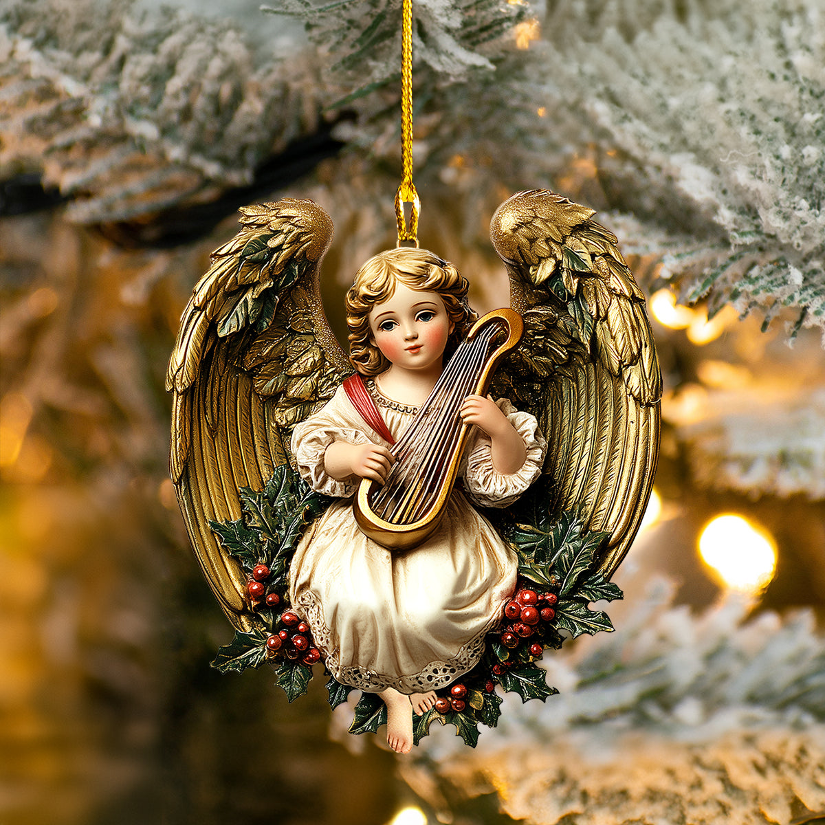 Shineful 2D Acrylic Ornament - Ethereal Harp Angel