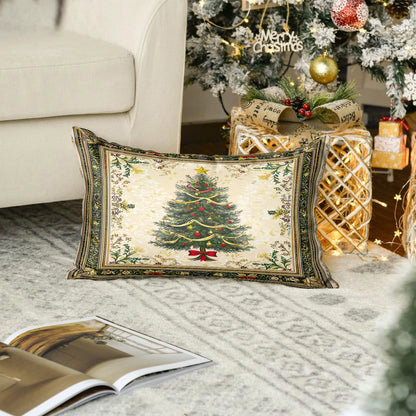 Shineful 2D Print Cushion Cover, Pillowcase, Pillows Covers - Classic Christmas Tree