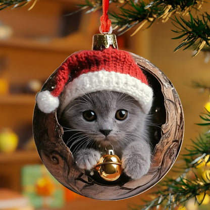 Shineful Acrylic Ornament Kitty Christmas