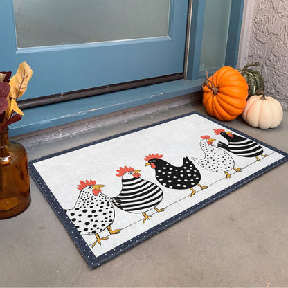 Shineful Ultra-Thin Non Skid Floor Mat, Kitchen Rugs Funny Chicken