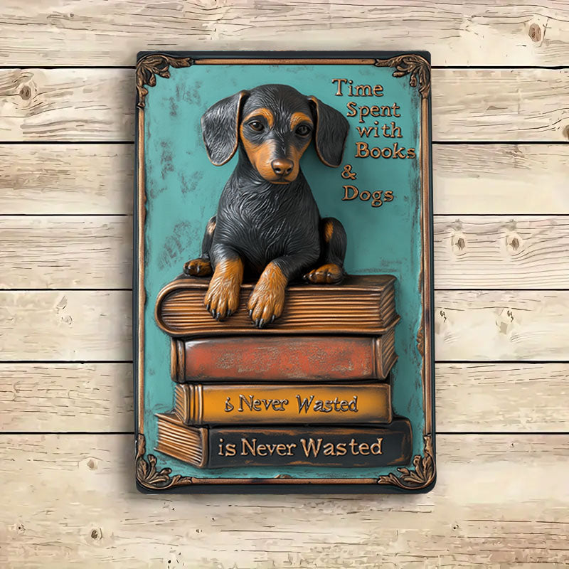 Shineful 2D Metal Sign Book Pup