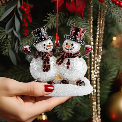 Shineful Acrylic Ornament Snowy Cheers Snowman