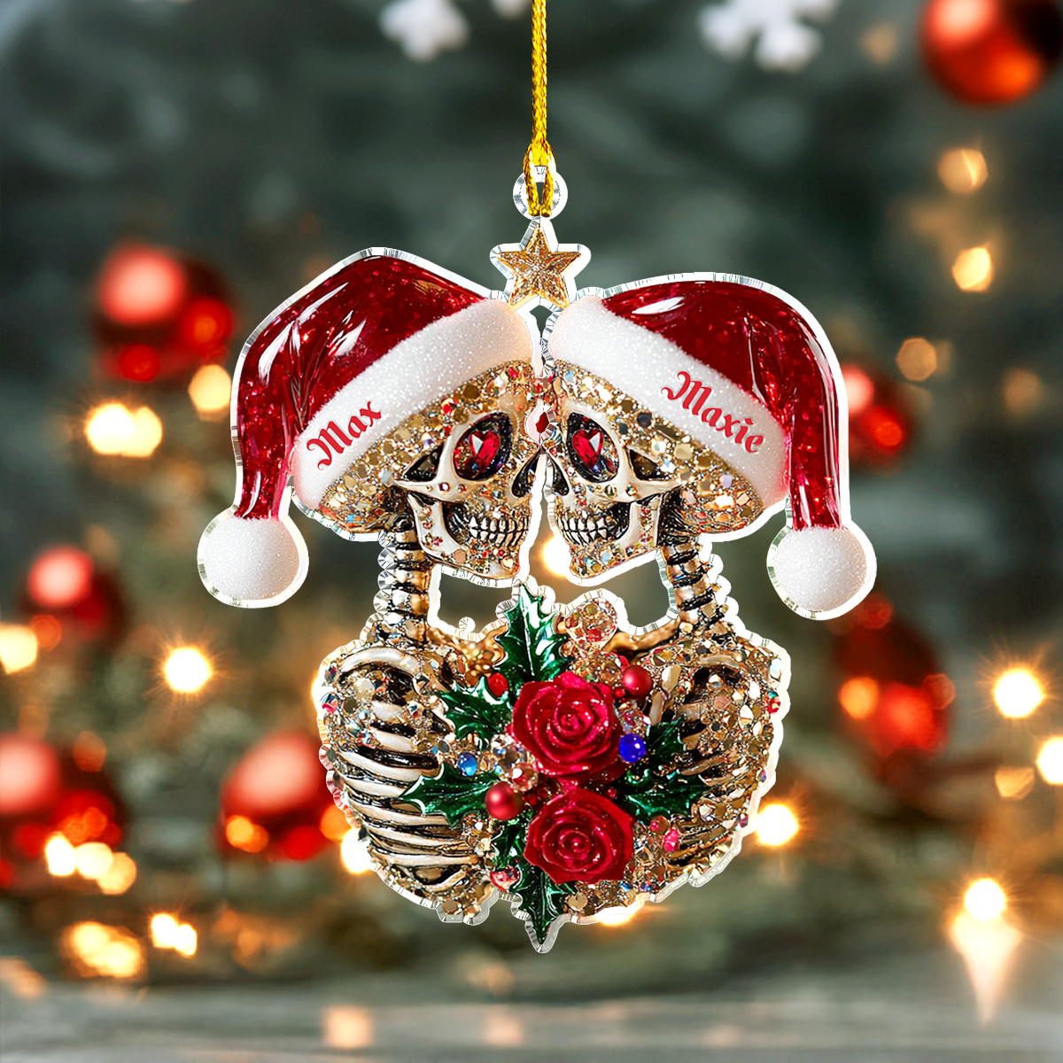 Shineful Personalized 2D Acrylic Ornament Christmas Eternal Heart Skull