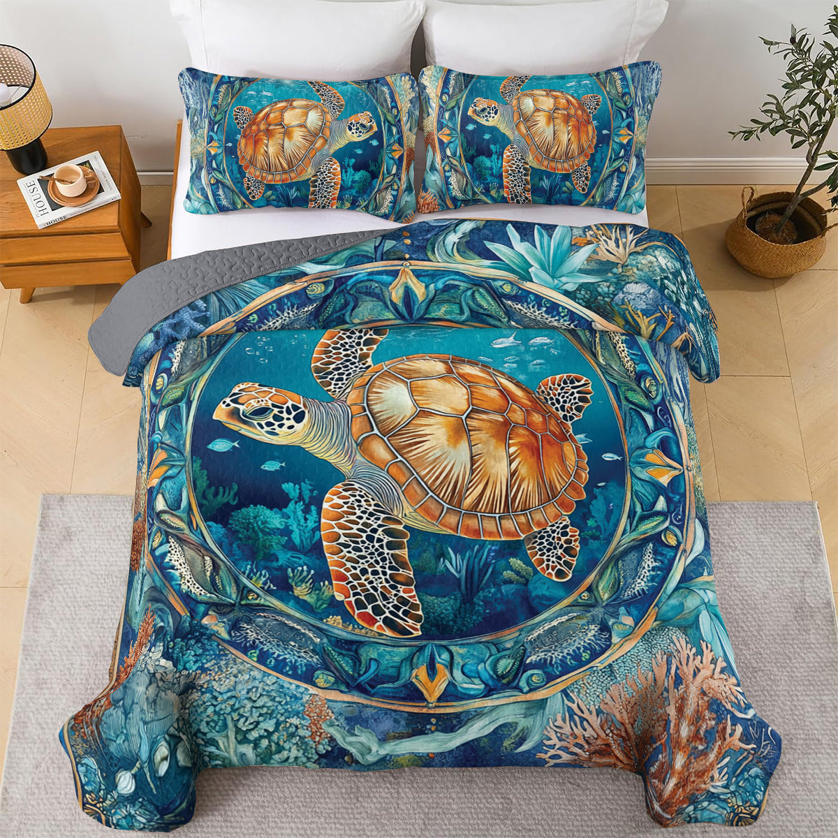 Shineful All Season Quilt 3-teiliges Set Ocean Sanctuary