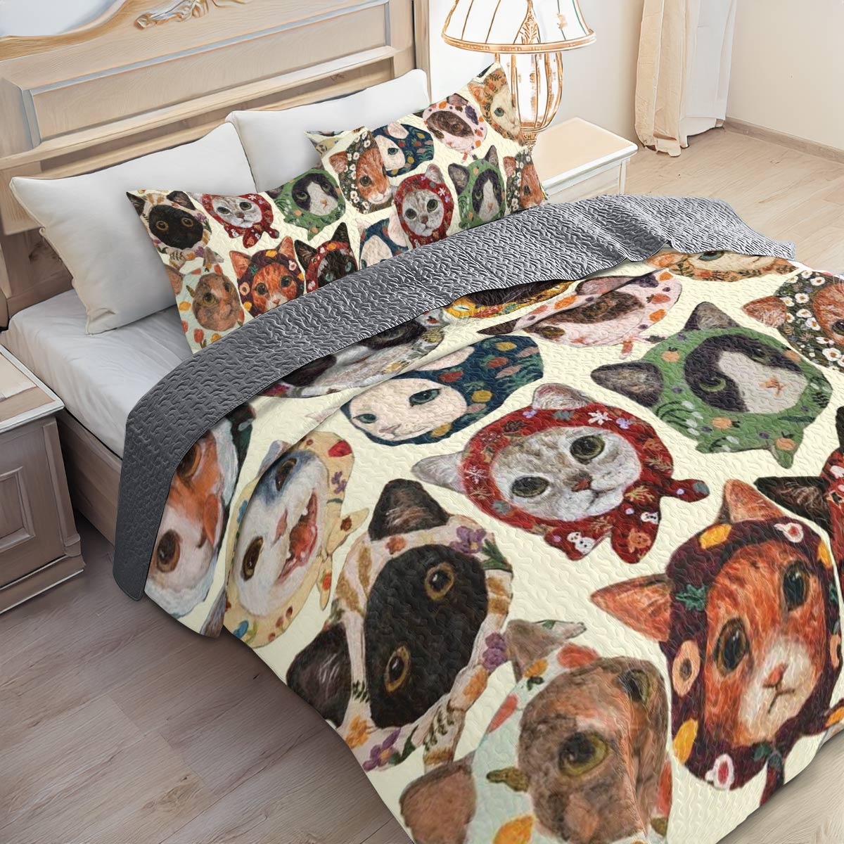 Shineful All Season Quilt 3-Piece Set Cat-tastic Collection