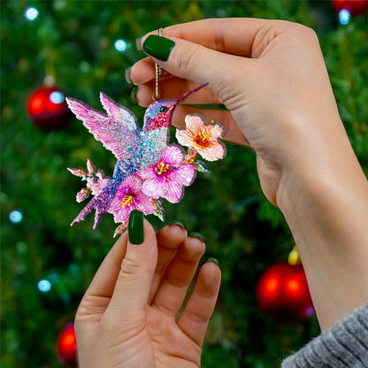 Shineful 2D Acrylic Ornament Twinkling Blossom Hummingbird