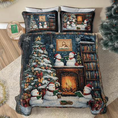 Shineful All Season Quilt 3-Piece Set Snowman Bible Storytime