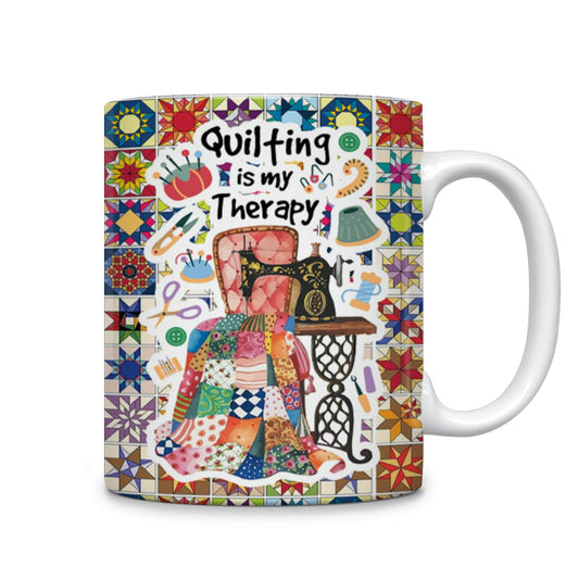 Shineful Ceramic Mug Quilting is my therapy