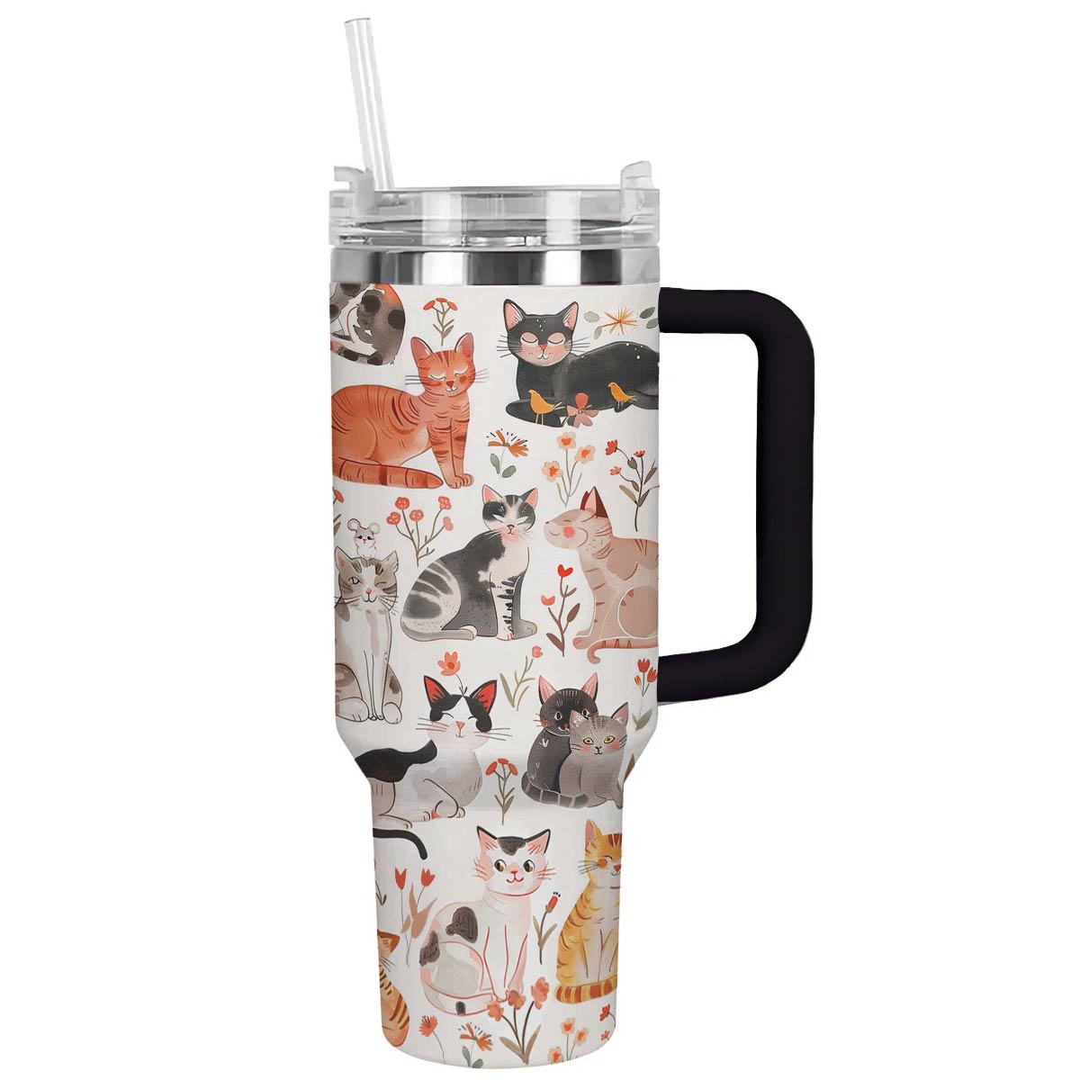 Shineful Tumbler Flowers Cats