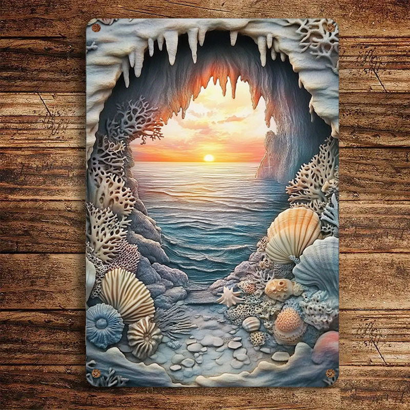 Shineful 2D Metal Sign Coastal Cave