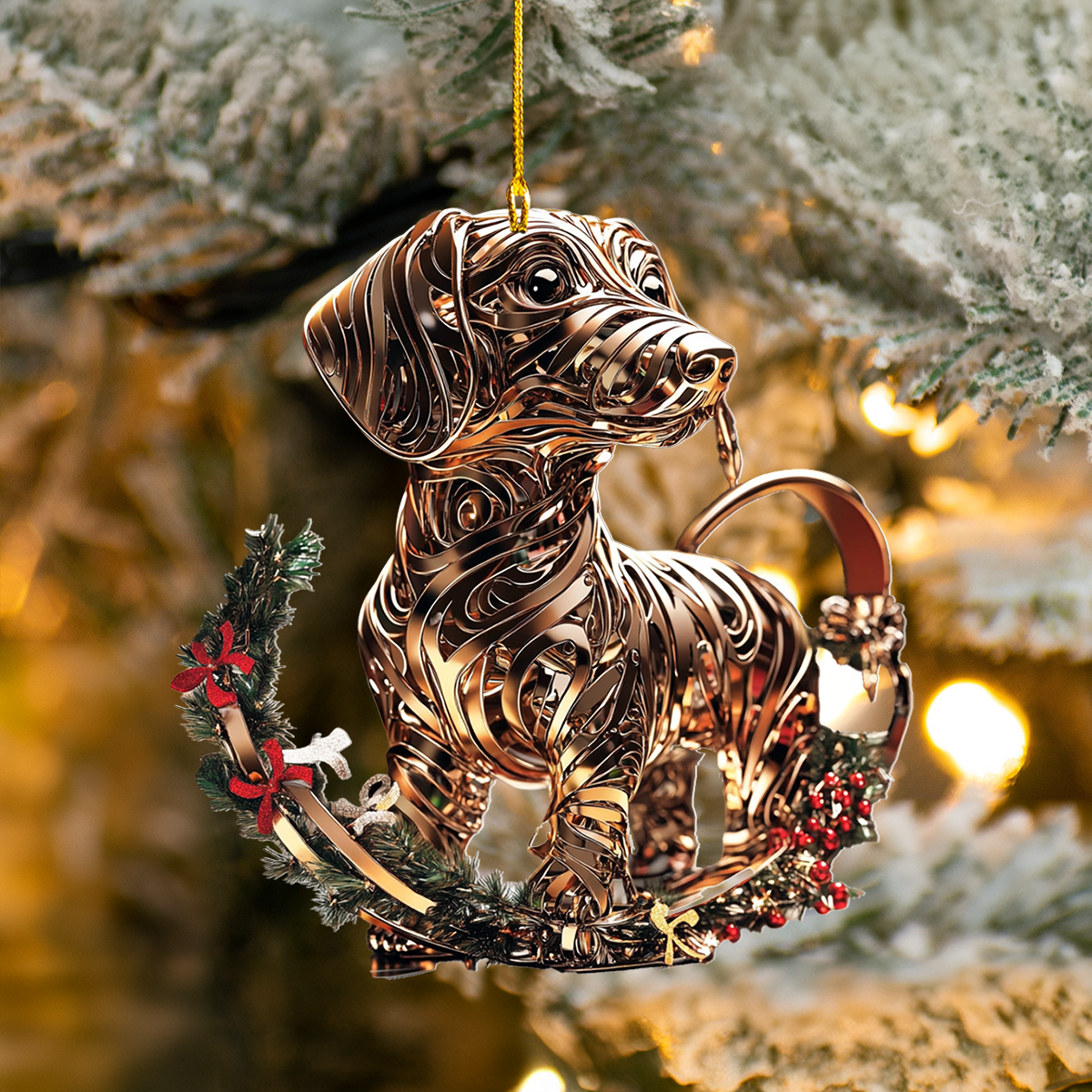 Shineful 2D Acrylic Ornament - Dachshund Metalworks Collection