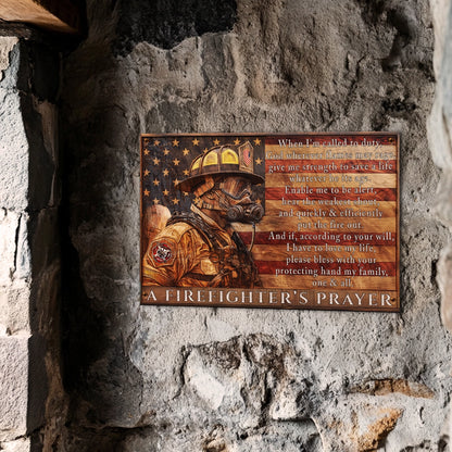 Shineful 2D Metal Sign Firefighter's Prayer