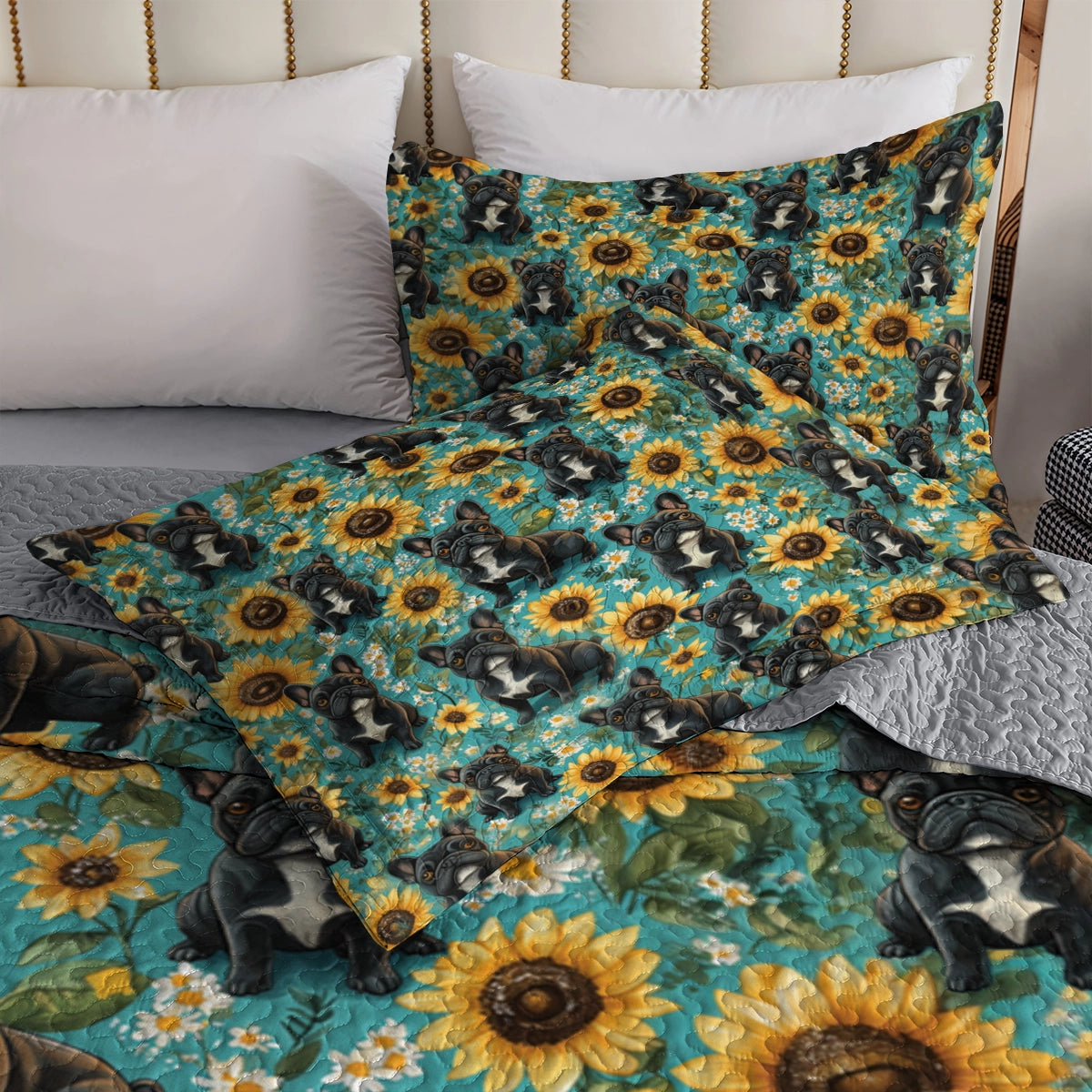 Shineful All Season Quilt 3-Piece Set -  Frenchie Sunshine Dreams