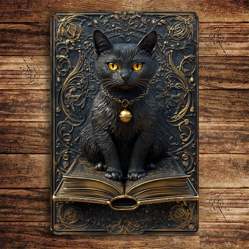 Shineful 2D Metal Sign Mystic Black Cat