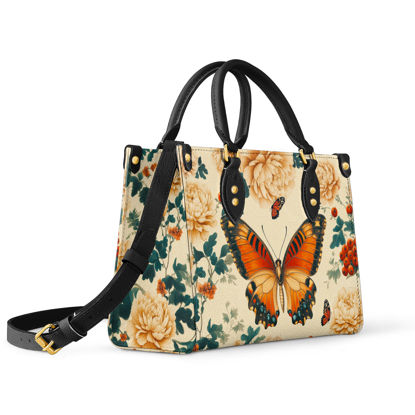 Shineful Leather Bag Enchanted Autumn Butterfly