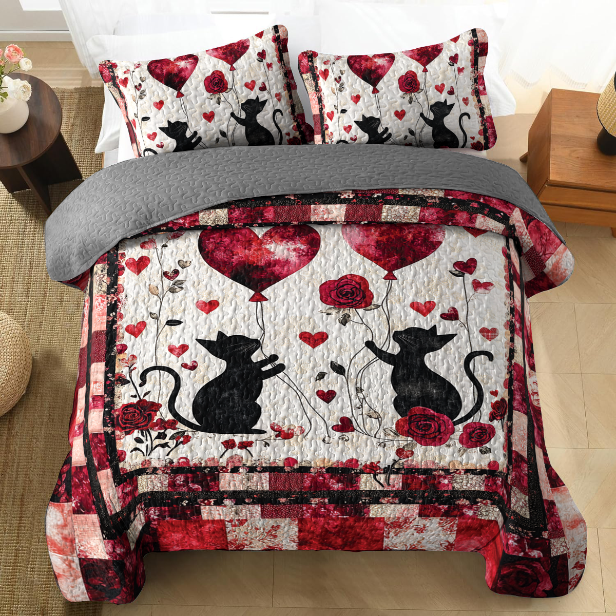 Shineful All Season Quilt 3-Piece Set - Purrfect Love