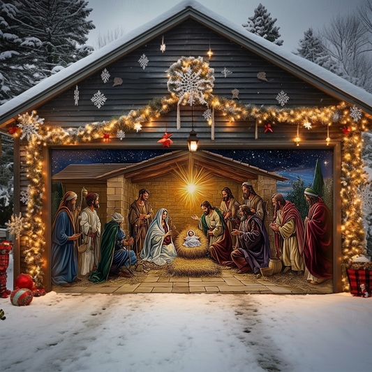 Shineful Garage Door Banner Decoration - Sacred Night