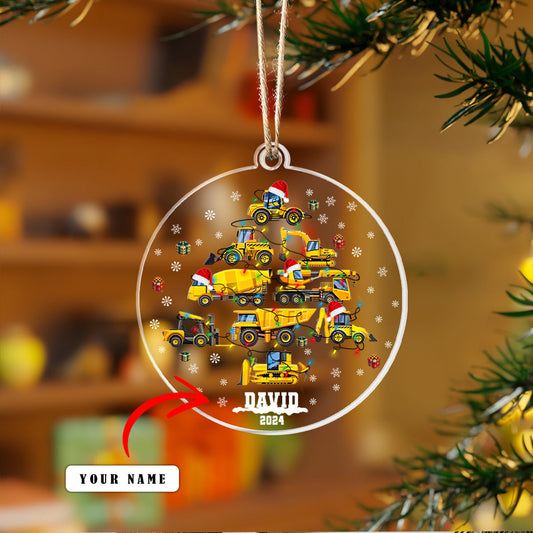 Shineful Personalized 2D Acrylic Ornament - Construction Christmas Tree