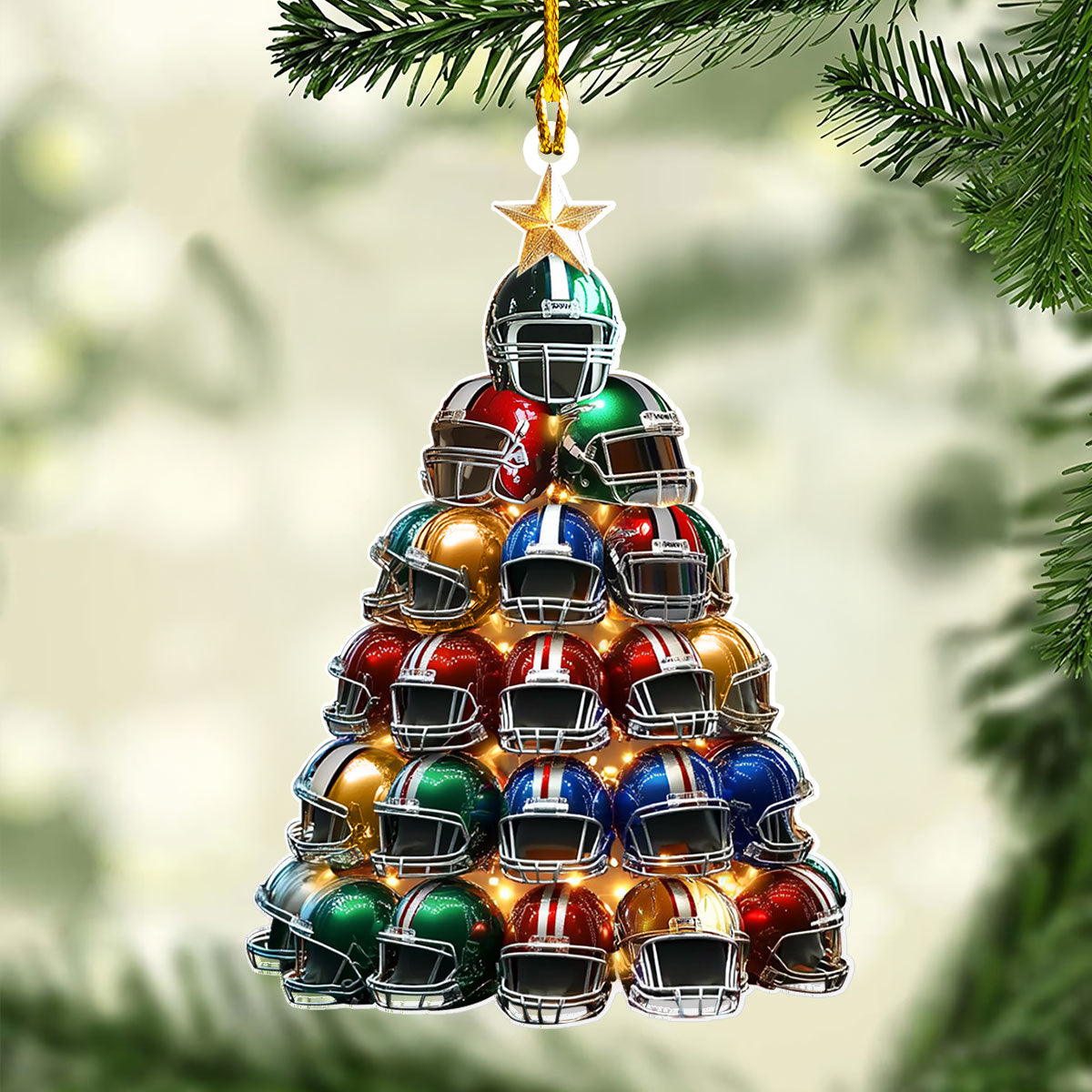 Shineful 2D Acrylic Ornament - Touchdown Tree Helmet