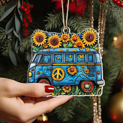 Shineful 2D Acrylic Ornament Sunflower Peace Van - Pack Discount