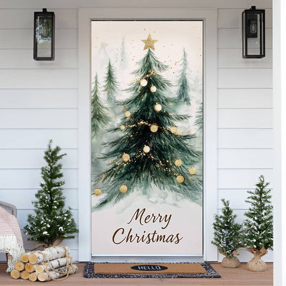 Shineful Door Cover Winter Woods