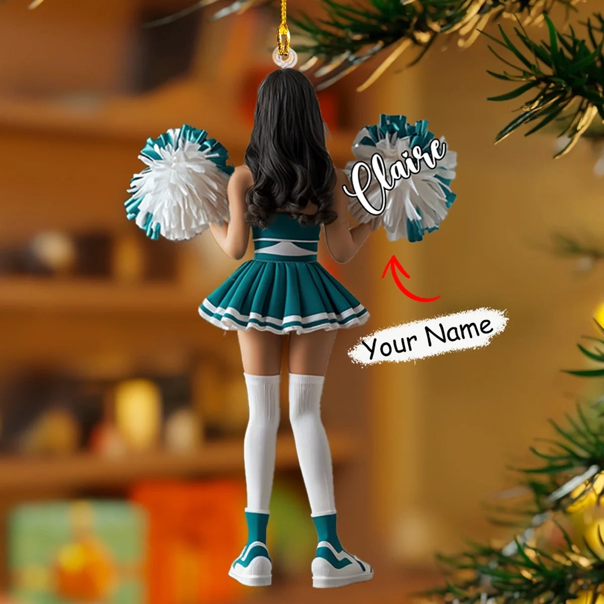 Shineful 2D Acrylic Ornament Personalized Cheerleader