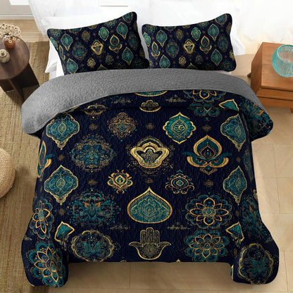 Shineful All Season Quilt 3-Piece Set - Spiritual Symbols