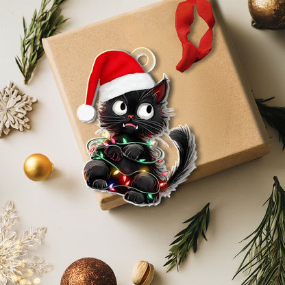 Shineful 2D Acrylic Ornament - Christmas Mischief Cat