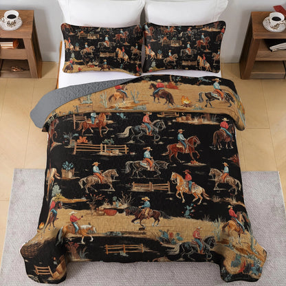 Shineful All Season Quilt 3-Piece Set - Cowboy Trail Dreams