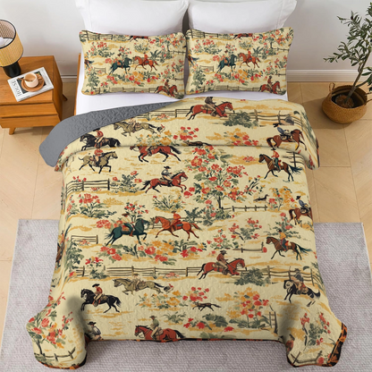 Shineful All Season Quilt 3-Piece Set Cowboy Prairie Dream