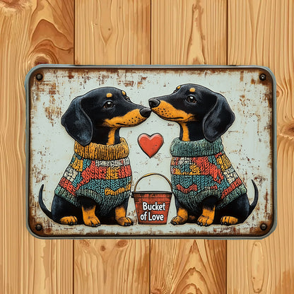 Shineful 2D Metal Sign Dachshund Bucket Of Love