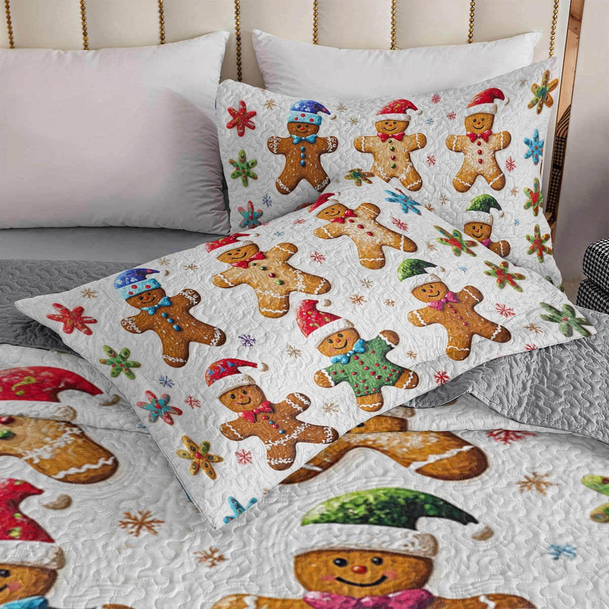 Shineful All Season Quilt 3-Piece Set Gingerbread Cottage