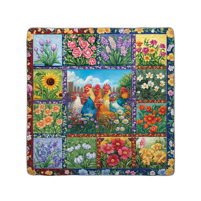 Shineful All Season Quilt 3-Piece Set Chickens in Bloom