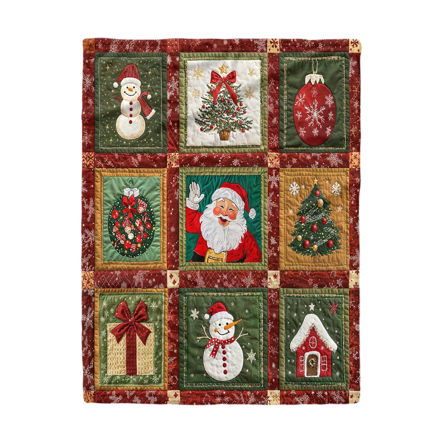 Shineful Fleece Blanket Festive Santa & Snowman