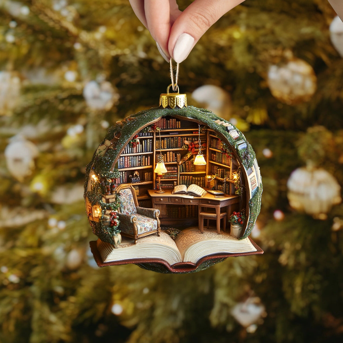 Shineful 2D Acrylic Ornament Cozy Book Nook Retreat