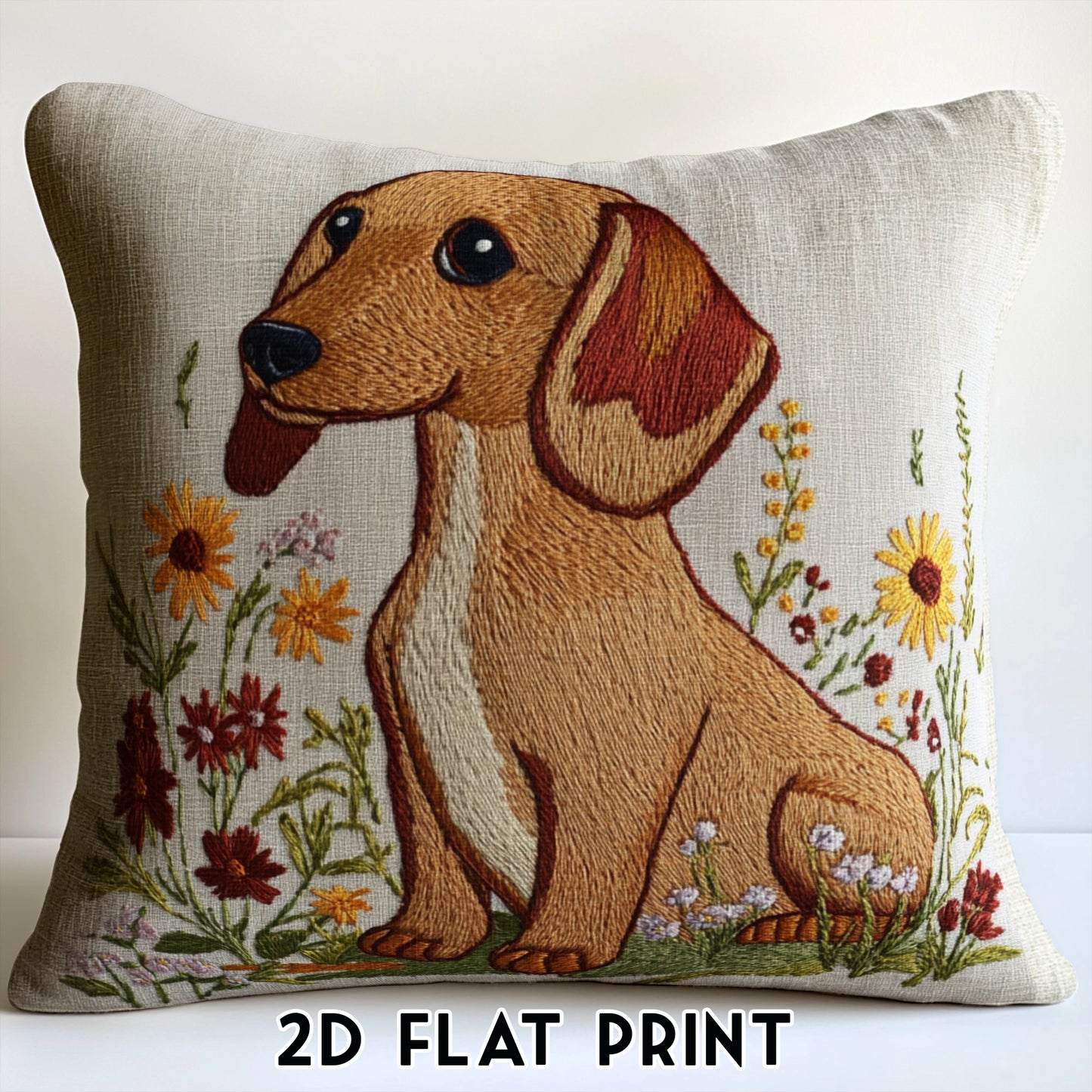 Shineful Pillow 2D Flat Print Dachshund Dreams